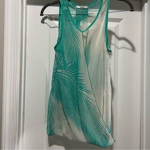 Blue feathered blouse